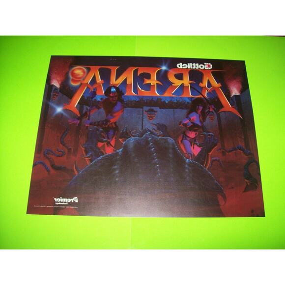 Arena Pinball Machine Translite Artwork Original 1987 Vintage Retro Game - Picture 7 of 8